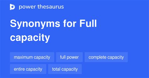 What is another word for at full capacity .